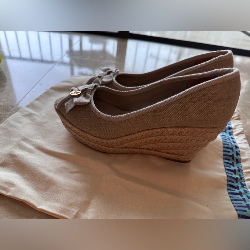 Tory Burch Tan Wedge Shoes